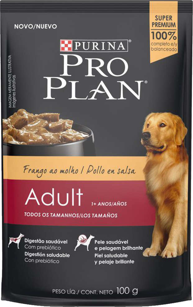 Ração Úmida Nestlé Purina Pro Plan Frango ao Molho Cães Adultos - 100 g