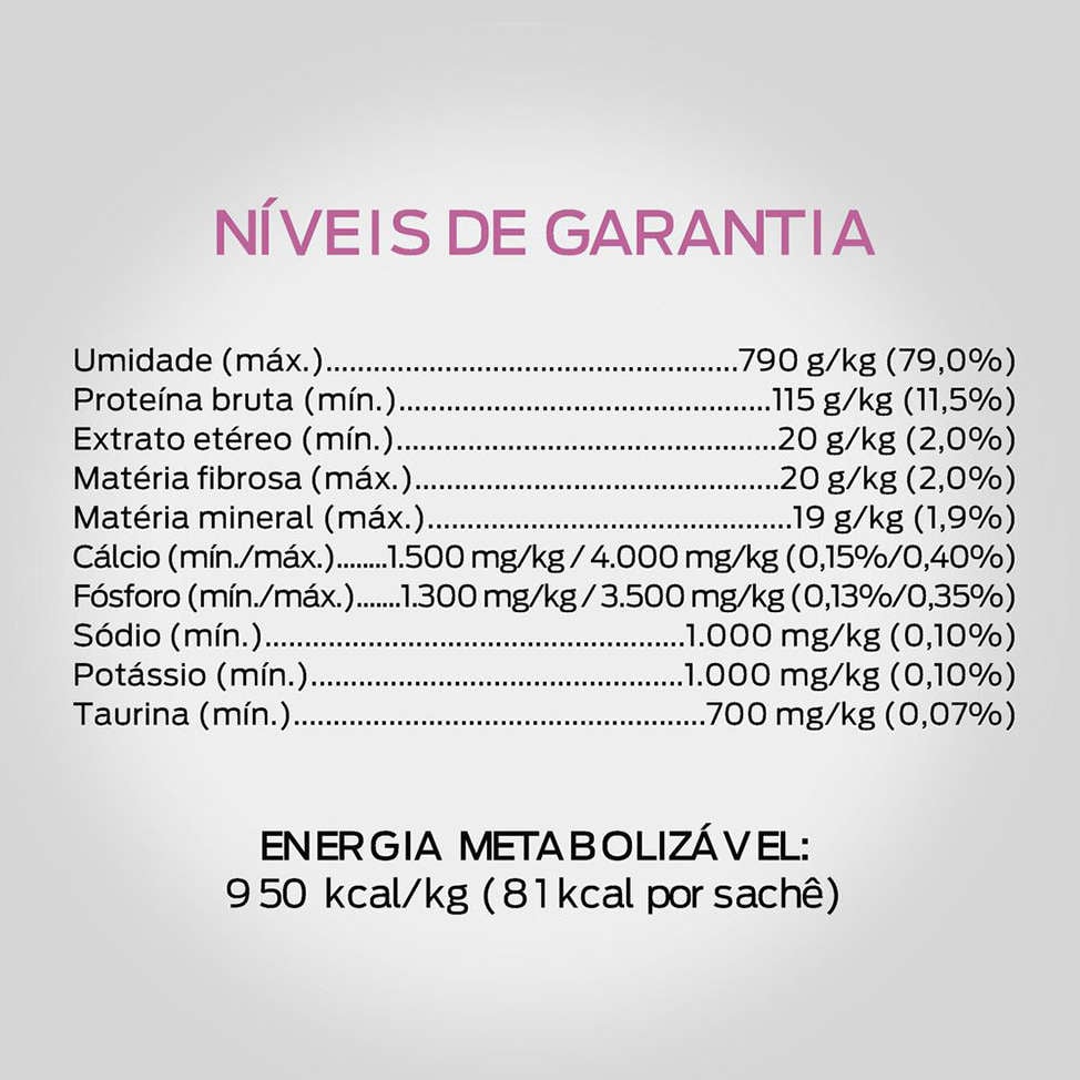 Ração Nestlé Purina Pro Plan Cat Wet Sachê Frango ao Molho Sterilized para Gatos 1+ Adultos - 85 g