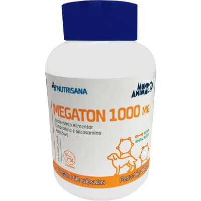Suplemento Alimentar Palatável Mundo Animal Nutrisana Megaton 1000 mg para Cães e Gatos de Raças Pequenas