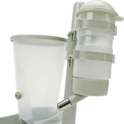 Bebedouro Chalesco de Bilha e Comedouro Automático - Creme