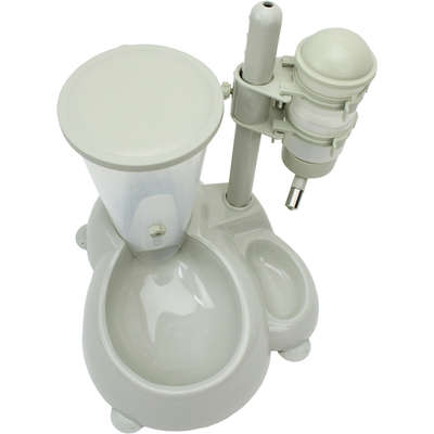 Bebedouro Chalesco de Bilha e Comedouro Automático - Creme