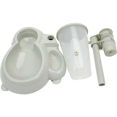 Bebedouro Chalesco de Bilha e Comedouro Automático - Creme