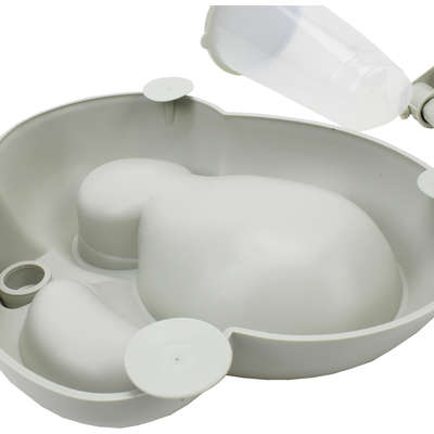 Bebedouro Chalesco de Bilha e Comedouro Automático - Creme