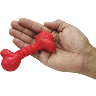 Brinquedo Furacão Pet Osso Maxbone de Borracha Vermelho - Tam. P