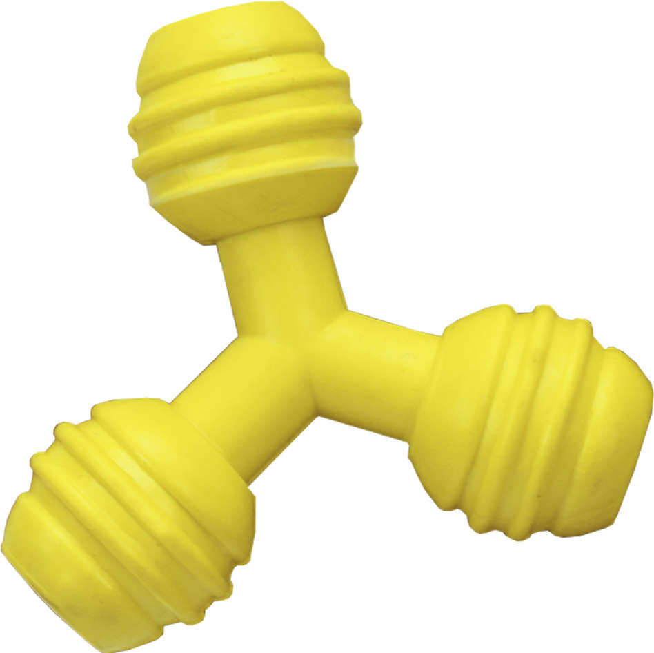 Brinquedo Furacão Pet Triângulo de Borracha Amarelo - Tam. M