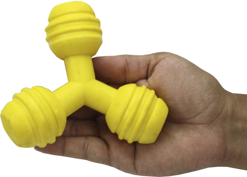 Brinquedo Furacão Pet Triângulo de Borracha Amarelo - Tam. M