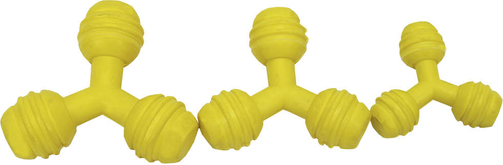 Brinquedo Furacão Pet Triângulo de Borracha Amarelo - Tam. M