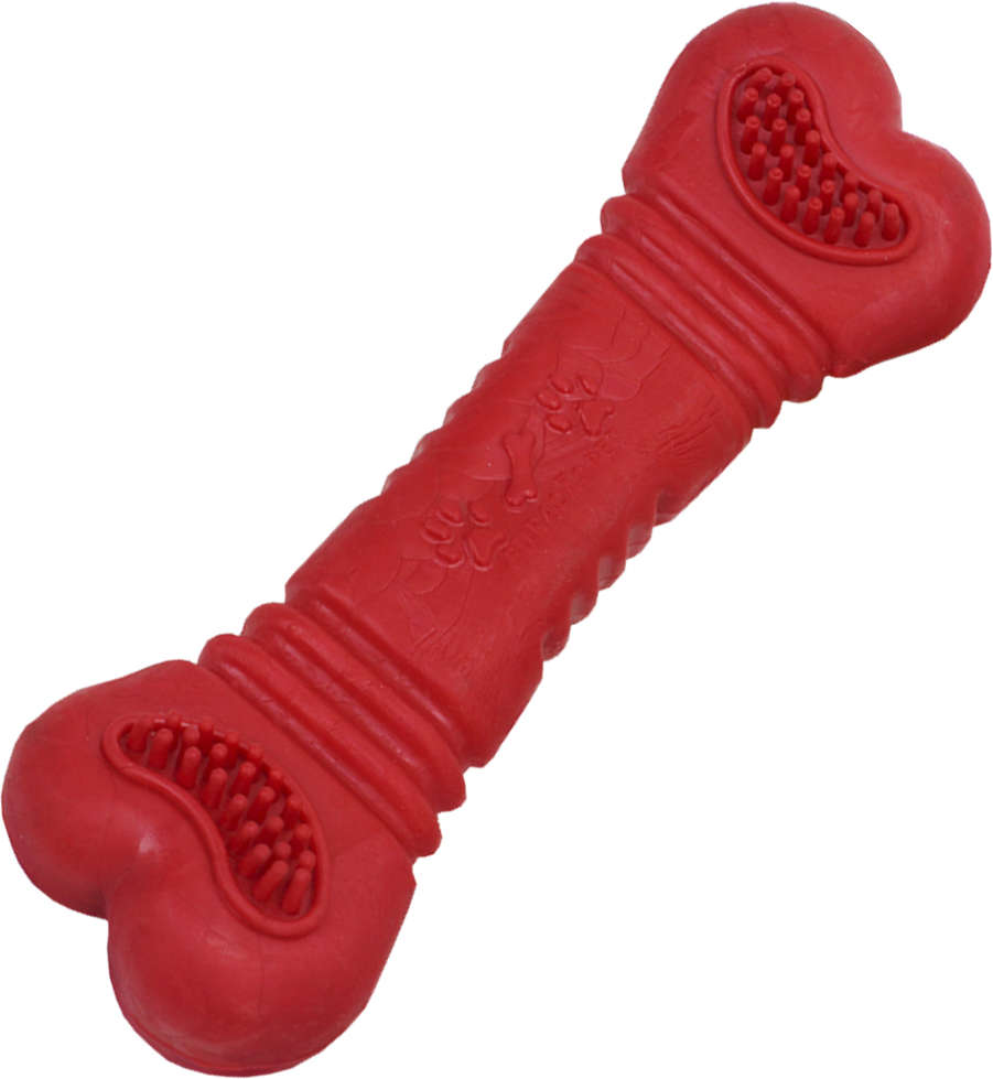 Brinquedo Furacão Pet Osso de Borracha Vermelho - Tam. P