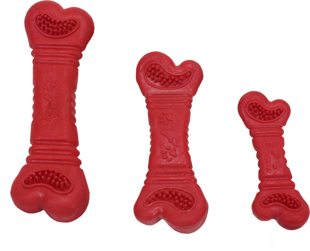 Brinquedo Furacão Pet Osso de Borracha Vermelho - Tam. P