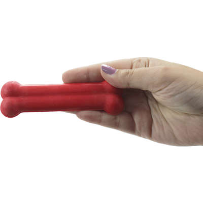 Brinquedo Osso Plaque Ataque Furacão Pet Borracha Liso Vermelho
