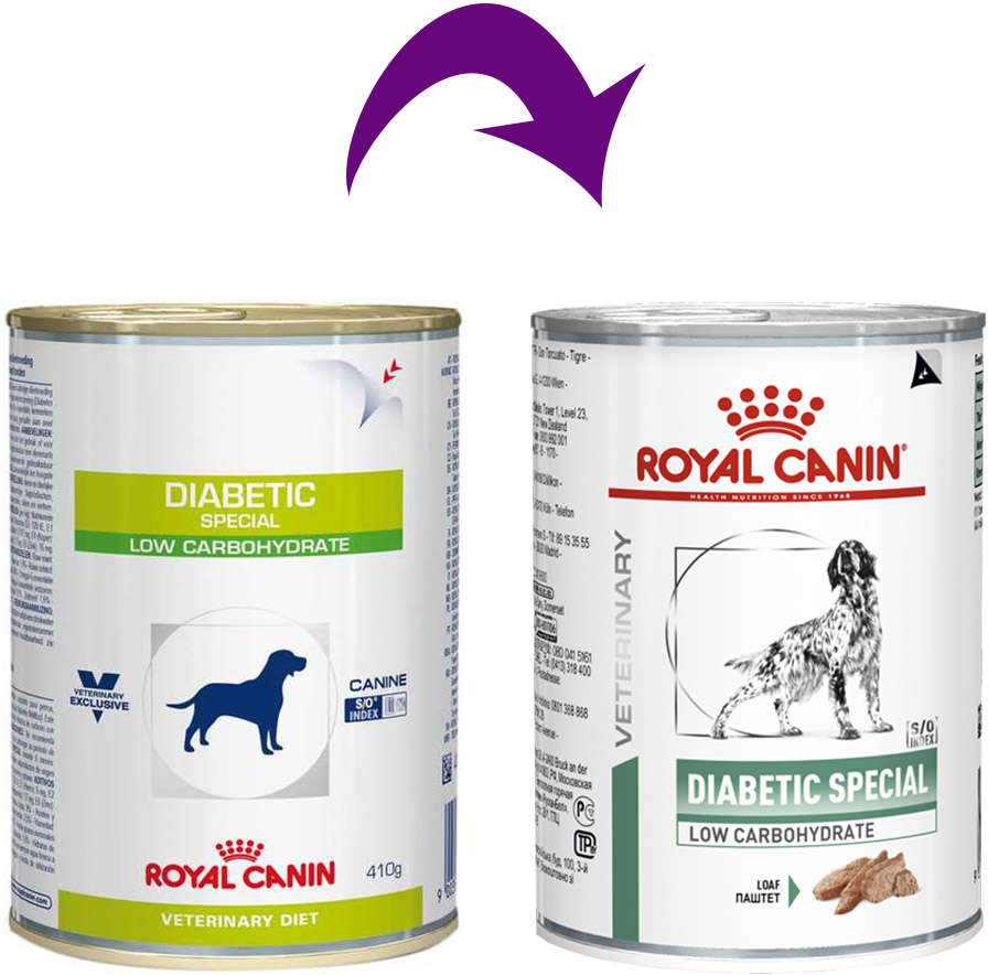 Ração Royal Canin Lata Canine Veterinary Diet Diabetic Especial Low Carbohidrat Wet - 410 g