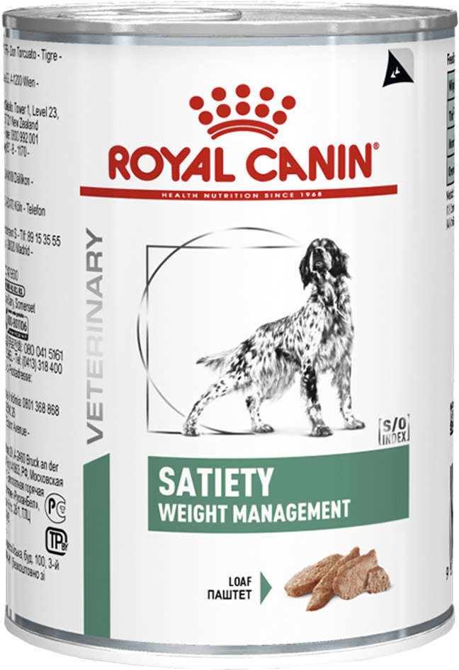 Ração Royal Canin Lata Canine Veterinary Diet Satiety Support Wet para Cães Adultos Obesos - 410 g
