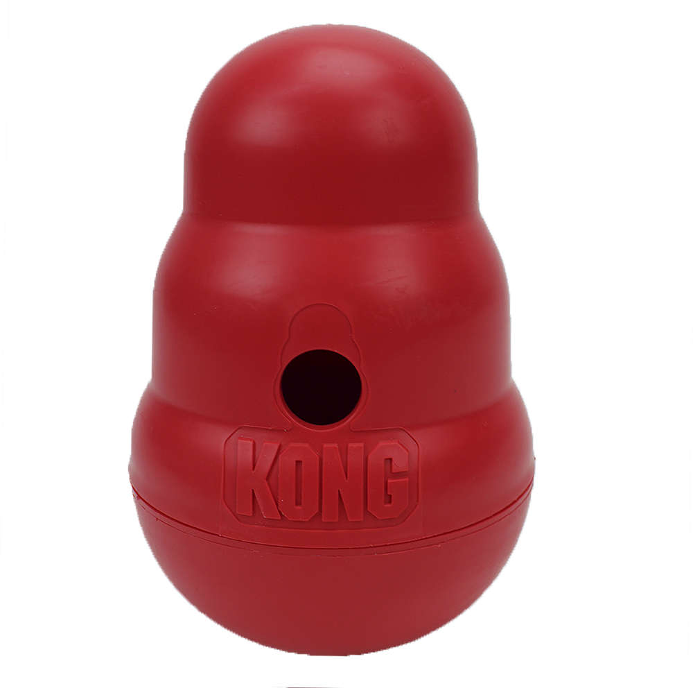 Brinquedo Interativo KONG Wobbler com Dispenser para Ração ou Petisco Vermelho - Tam. G