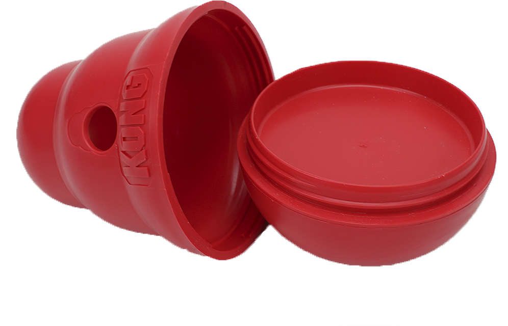 Brinquedo Interativo KONG Wobbler com Dispenser para Ração ou Petisco Vermelho - Tam. G