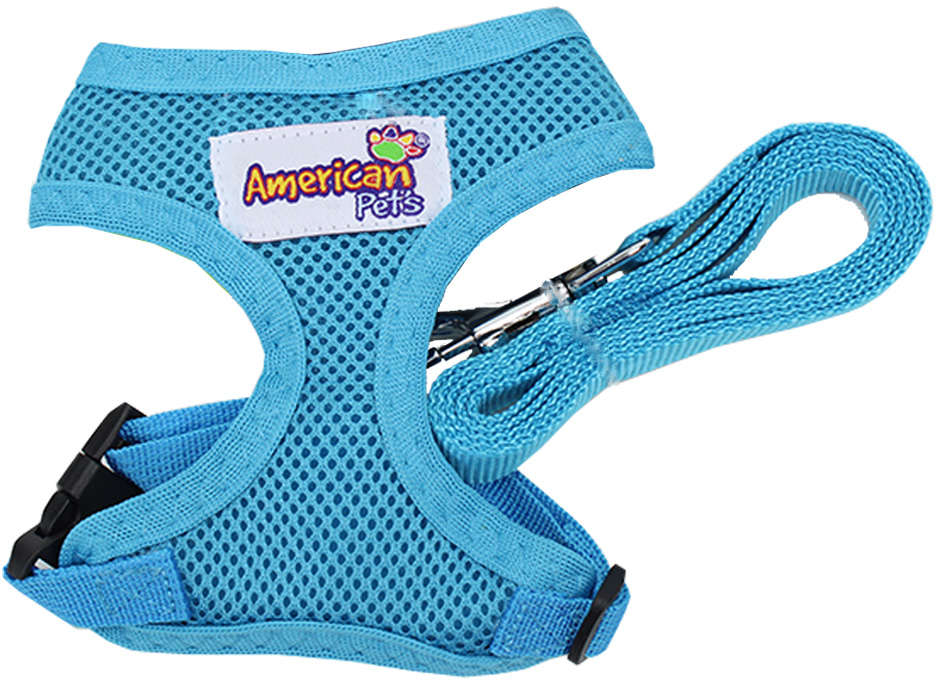 Guia e Peitoral American Pets Confort Azul - Tam. P