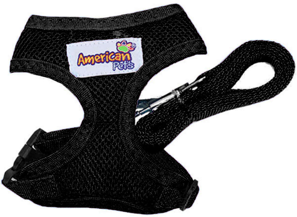 Guia e Peitoral American Pets Confort Preto - Tam. G