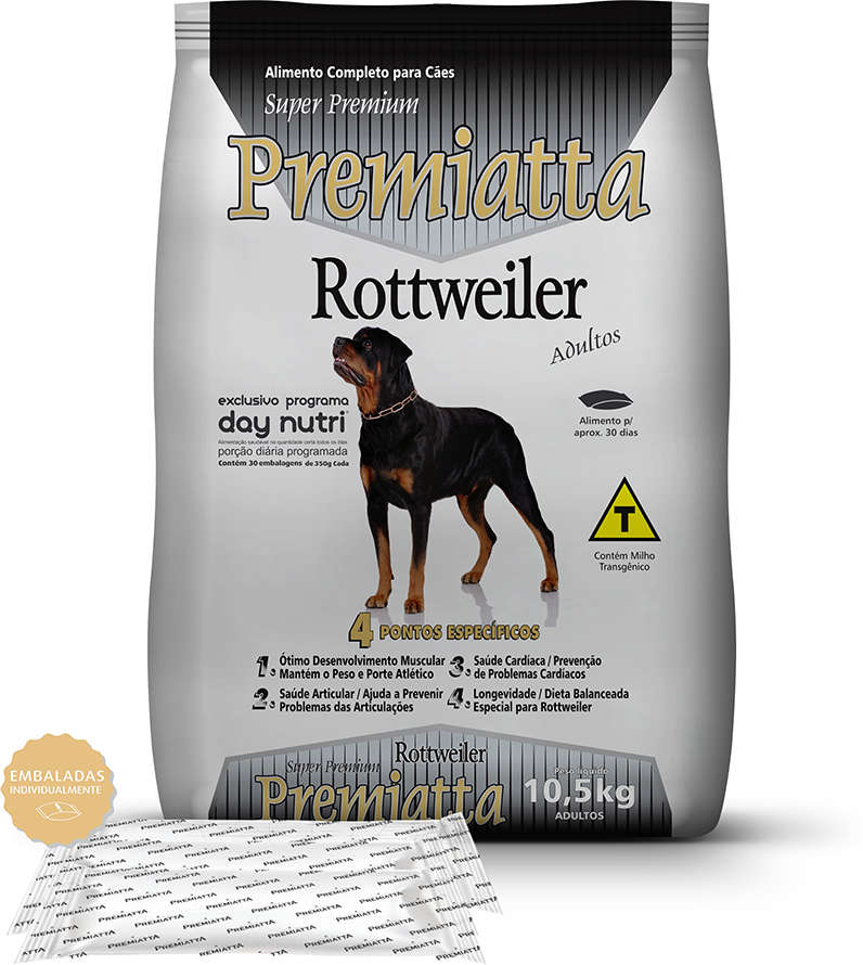Ração Premiatta Rottweiler para Cães Adultos - 10,5Kg