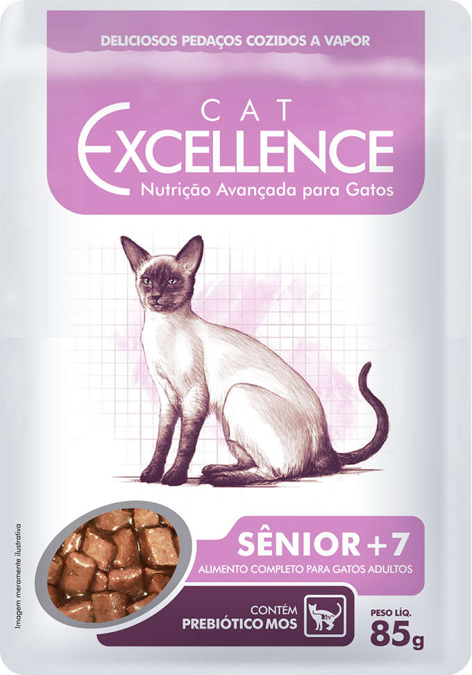 Ração Úmida Cat Excellence Sachê para Gatos Sênior +7 - 85 g