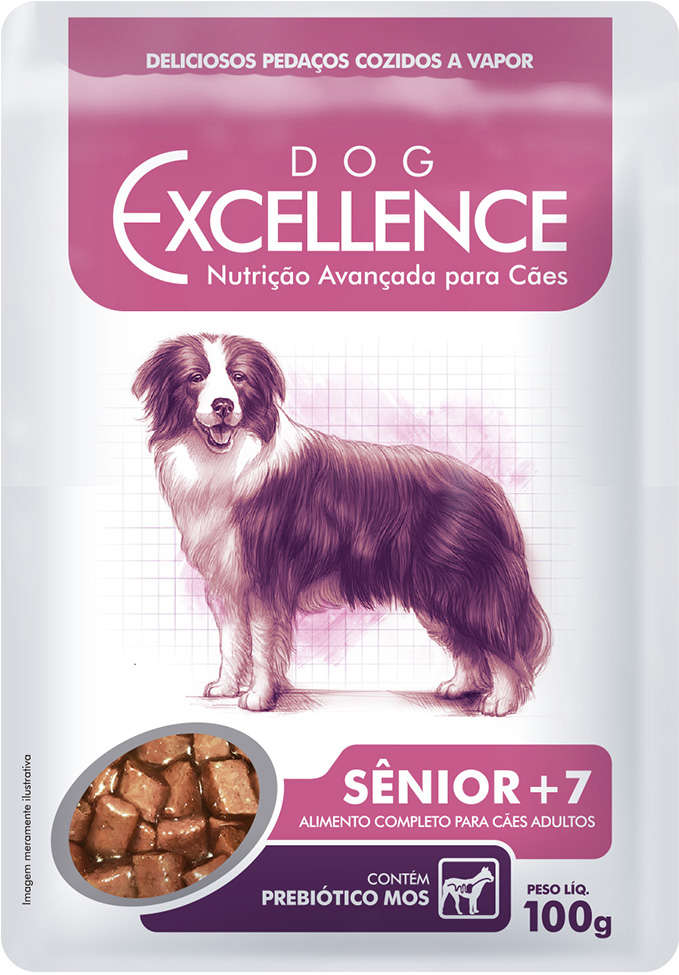Ração Úmida Dog Excellence Sachê para Cães Adultos Sênior +7 - 100 g