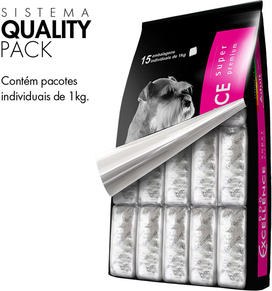 Ração Seca Dog Excellence Super Premium Arroz e Frango para Cães Adultos Raças Médias -15Kg