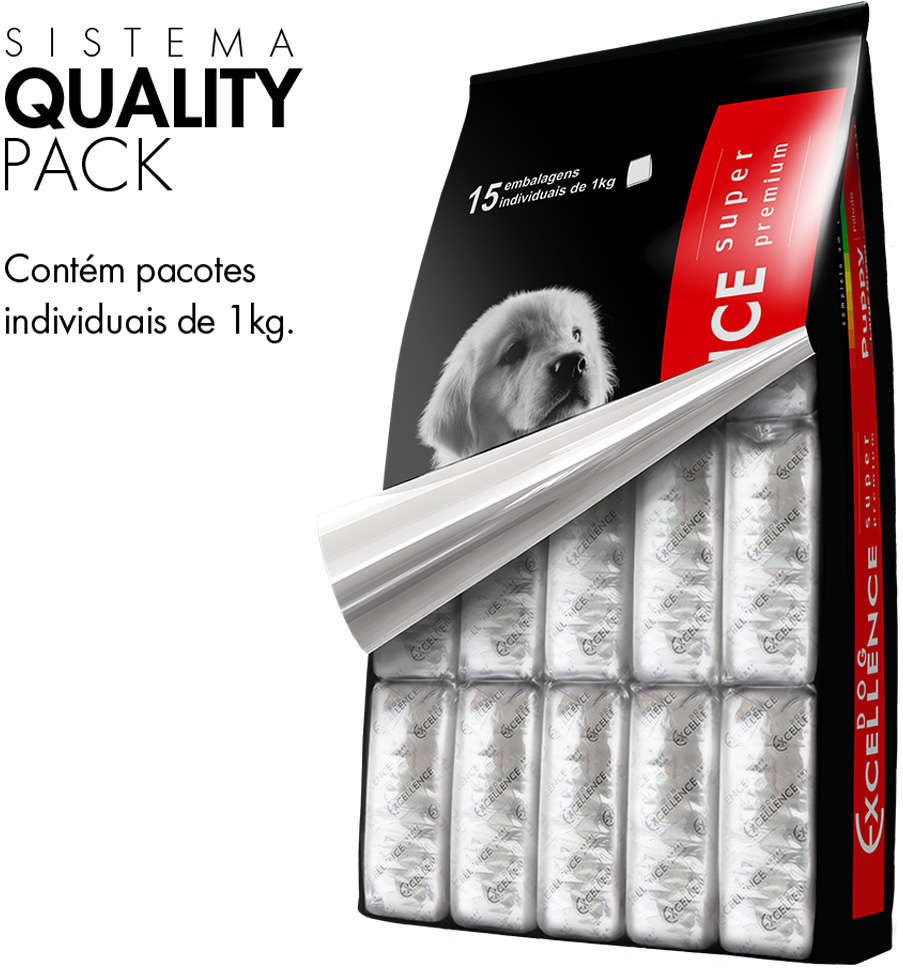 Ração Seca Dog Excellence Super Premium Arroz e Frango para Cães Filhotes Raças Grandes - 15Kg