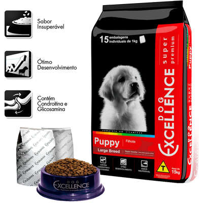 Ração Selecta Dog Excellence Super Premium Filhotes Raças Grandes Arroz e Frango
