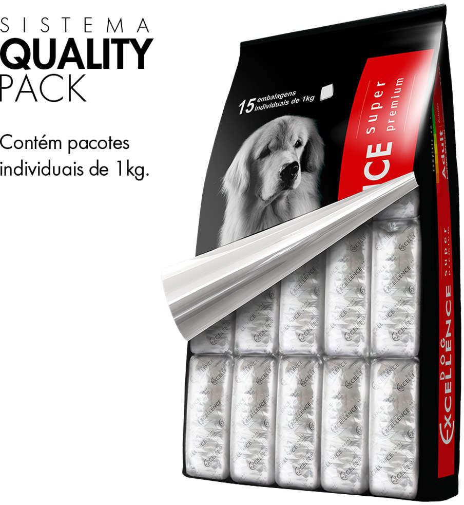 Ração Seca Dog Excellence Super Premium Arroz e Frango para Cães Adultos Raças Grandes - 15Kg