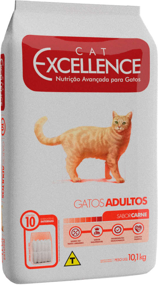 Ração Seca Cat Excellence Carne para Gatos Adultos - 10,1Kg