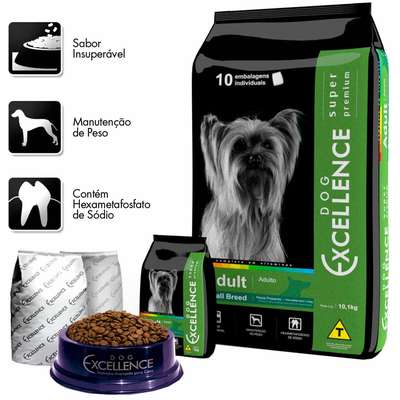 Ração Dog Excellence Super Premium Cães Adultos Raças Pequenas Frango e Arroz