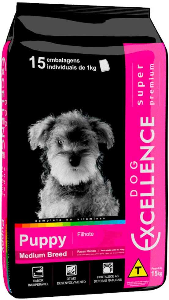 Ração Seca Dog Excellence Super Premium Frango para Cães Filhotes Raças Médias - 15Kg