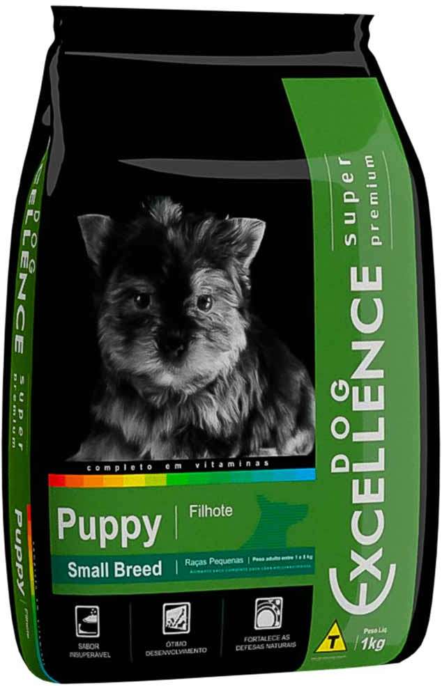 Ração Seca Dog Excellence Super Premium Frango e Arroz para Cães Filhotes Raças Pequenas - 1Kg