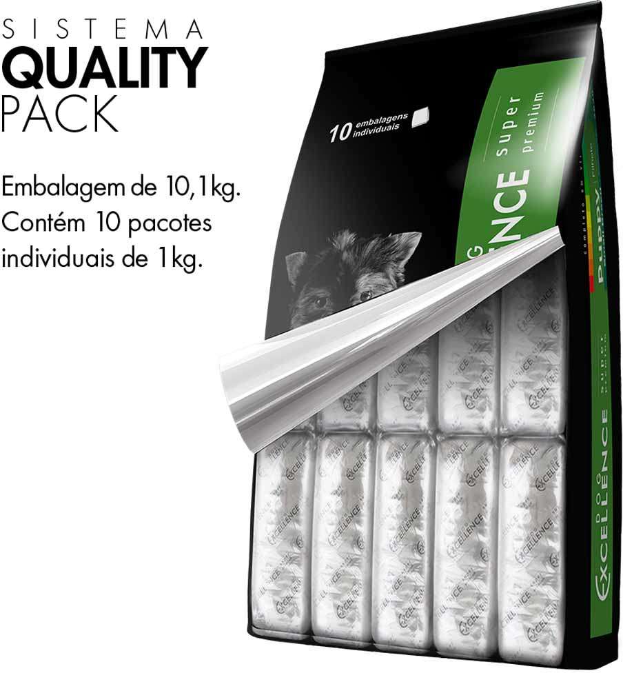 Ração Seca Dog Excellence Super Premium Frango e Arroz para Cães Filhotes Raças Pequenas - 10,1Kg