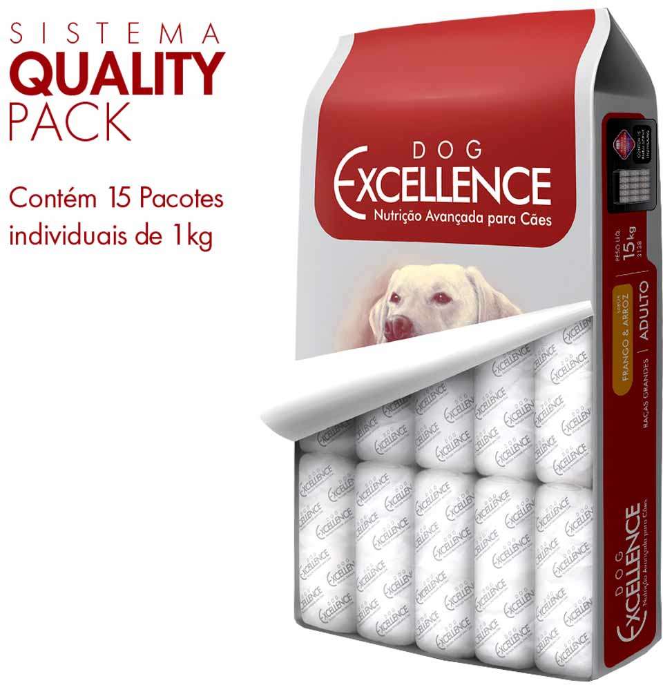 Ração Seca Dog Excellence Frango e Arroz para Cães Adultos Raças Grandes - 15Kg