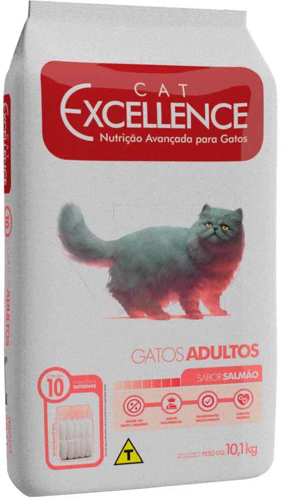 Ração Seca Cat Excellence Salmão para Gatos Adultos - 10,1Kg