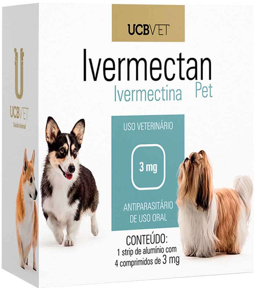 Antiparasitário UCBVET Ivermectan Pet para Cães - 3 mg