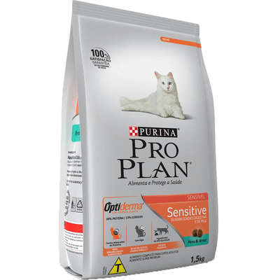Ração Nestlé Purina Pro Plan Cat Sensitive para Gatos Adultos com Pele Sensível