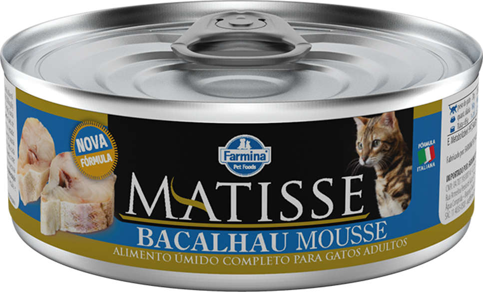 Ração Úmida Farmina Matisse Bacalhau Mousse para Gatos Adultos - 85 g