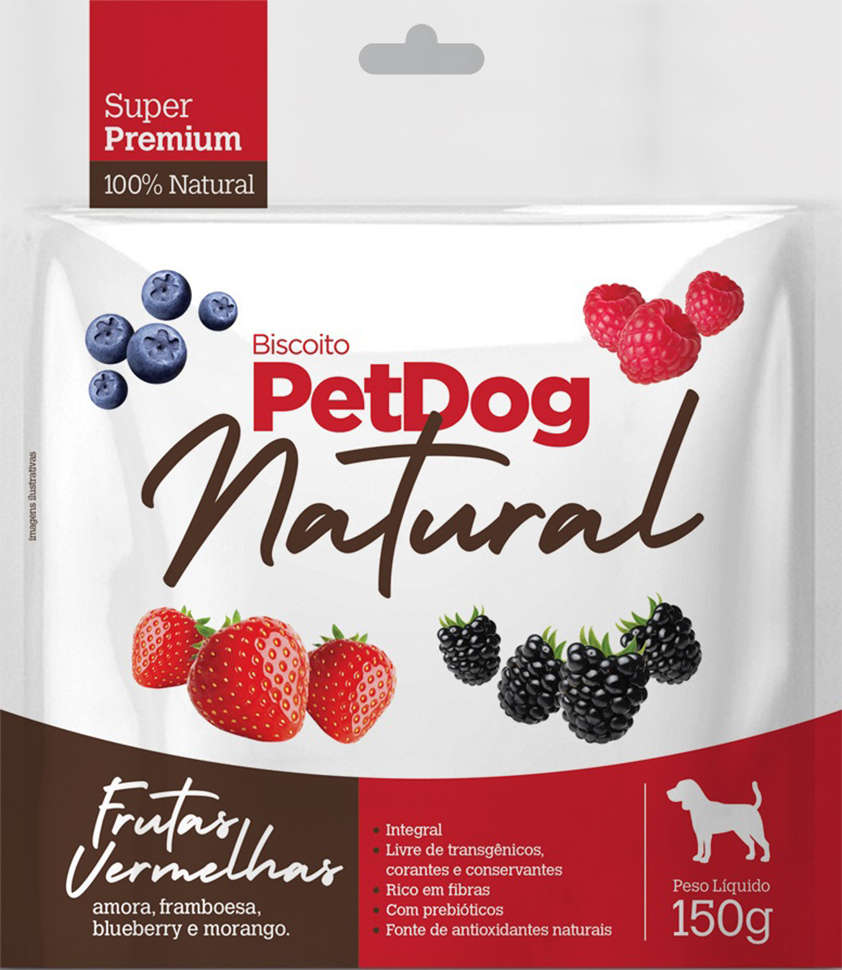 Biscoito PetDog para Cães Sabor Frutas Vermelhas - 150g