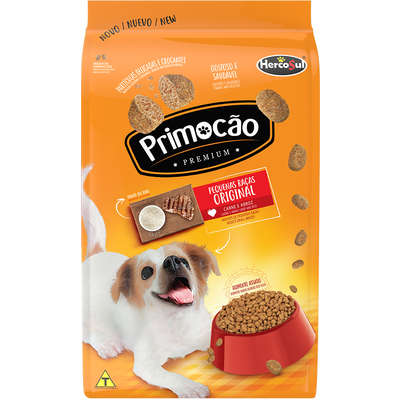 Ração Seca Primocão Premium Original Carne e Arroz para Cães Adultos de Raças Pequenas