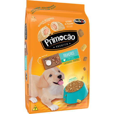 Ração Seca Primocão Premium Original Carne e Leite para Cães Filhotes