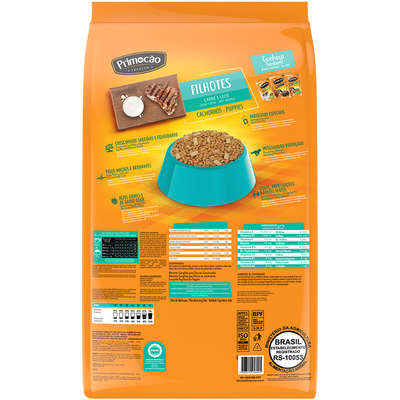 Ração Seca Primocão Premium Original Carne e Leite para Cães Filhotes