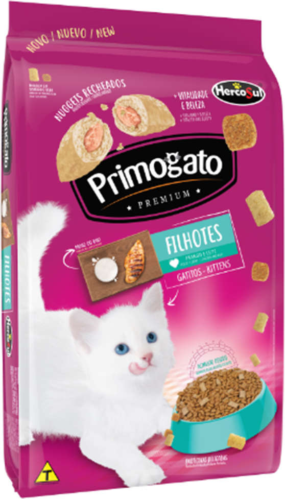 Ração Seca Primogato Premium Frango e Leite para Gatos Filhotes - 15Kg