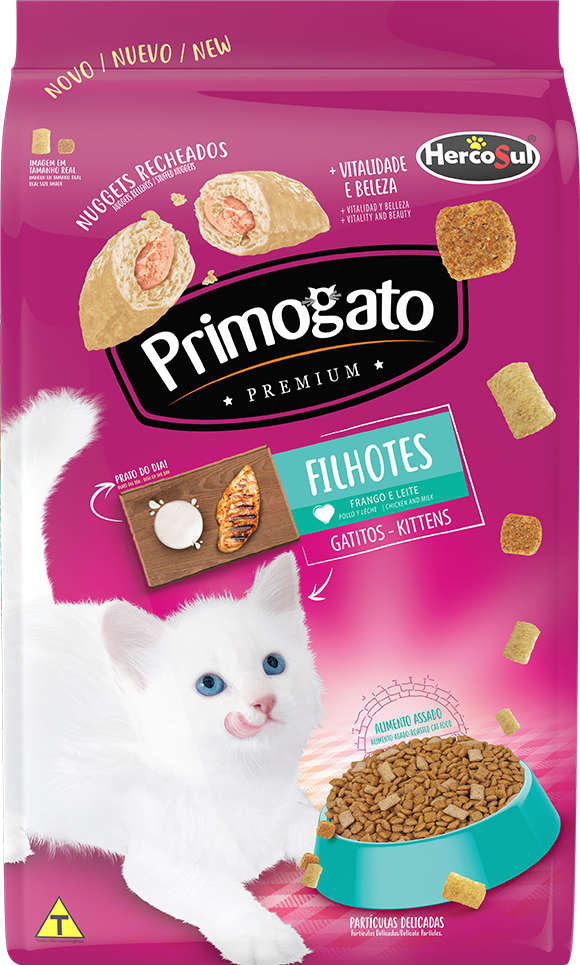 Ração Seca Primogato Premium Frango e Leite para Gatos Filhotes - 15Kg