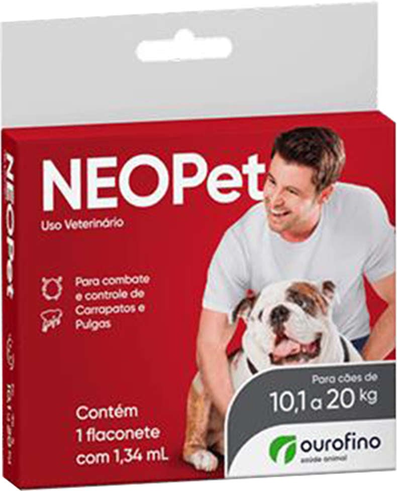 Antipulgas e Carrapatos Neopet 167,5 mg para Cães de 10,1 a 20Kg - 1 Pipeta
