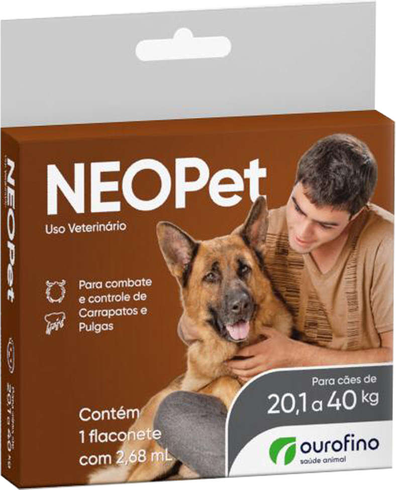 Antipulgas e Carrapatos Neopet 335 mg para Cães de 20,1 a 40Kg - 1 Pipeta