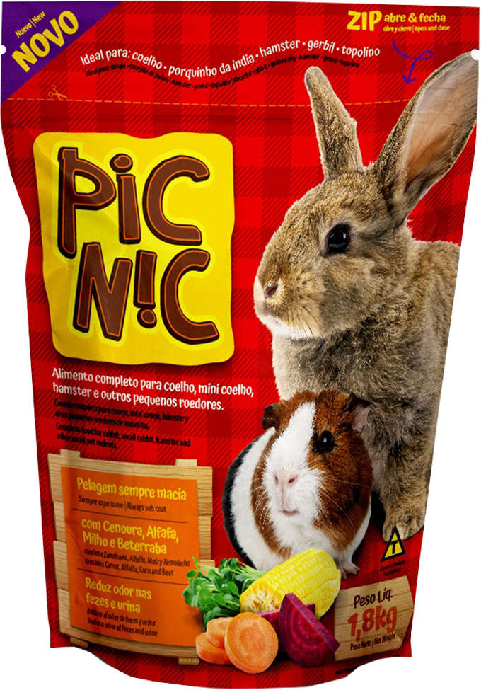 Ração Premium Pic Nic para Roedores - 1,8Kg