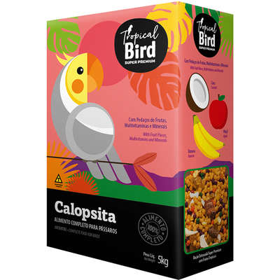 Ração Extrusada Tropical Bird Super Premium com Frutas Tropicais para Calopsita