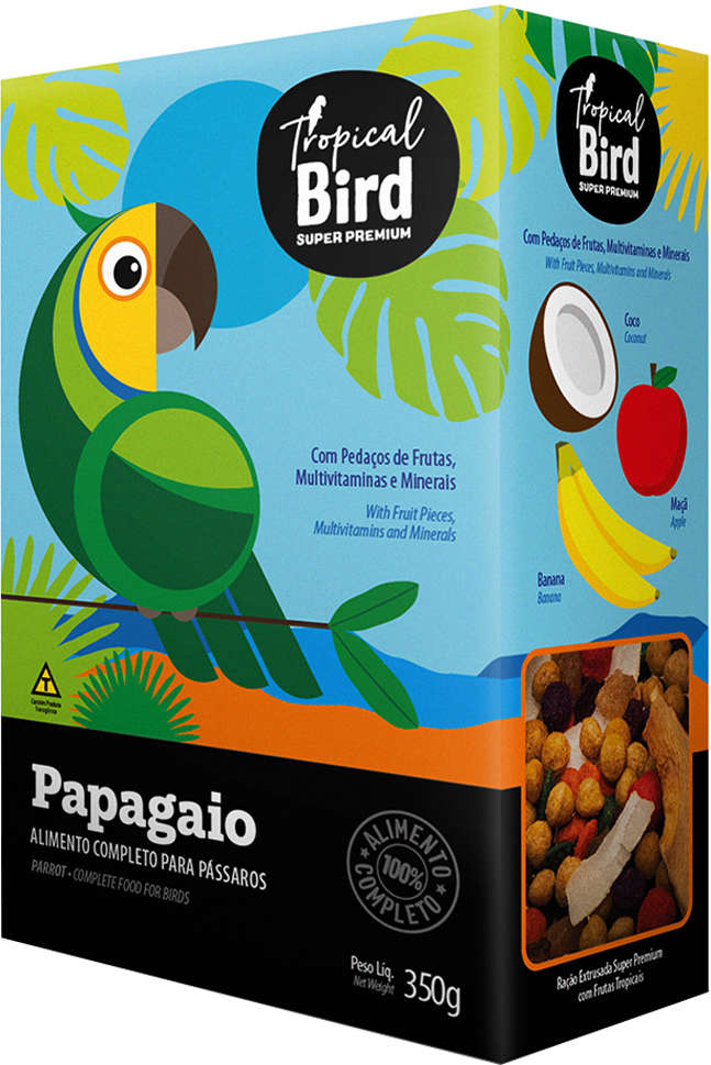 Ração Extrusada Tropical Bird Super Premium com Frutas Tropicais para Papagaio - 350 g