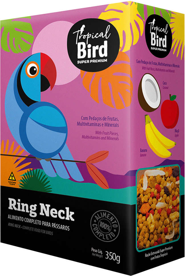 Ração Extrusada Tropical Bird Super Premium com Frutas Tropicais para Ring Neck - 350 g