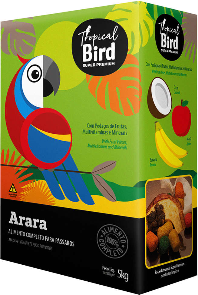 Ração Extrusada Tropical Bird Super Premium com Frutas Tropicais para Arara - 5Kg